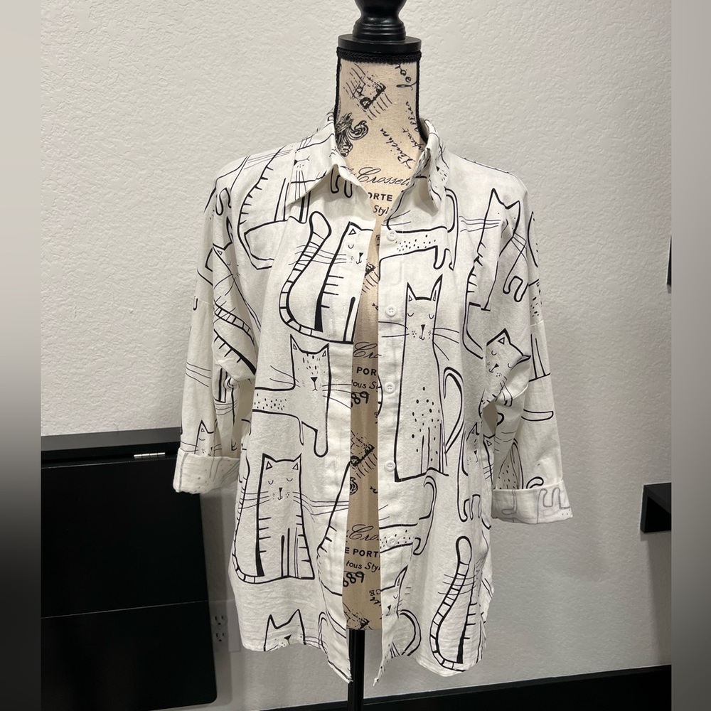 Cats artisan button down